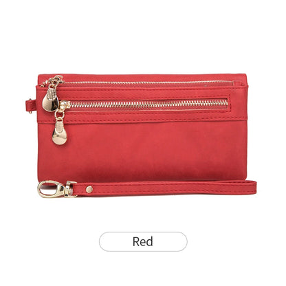 Women's Retro Long Wallet Large Capacity Double Zipper Multi-Card Clutch