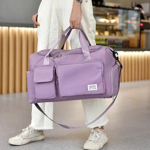 Large Capacity Weekender Duffle Bag with Shoe Compartment