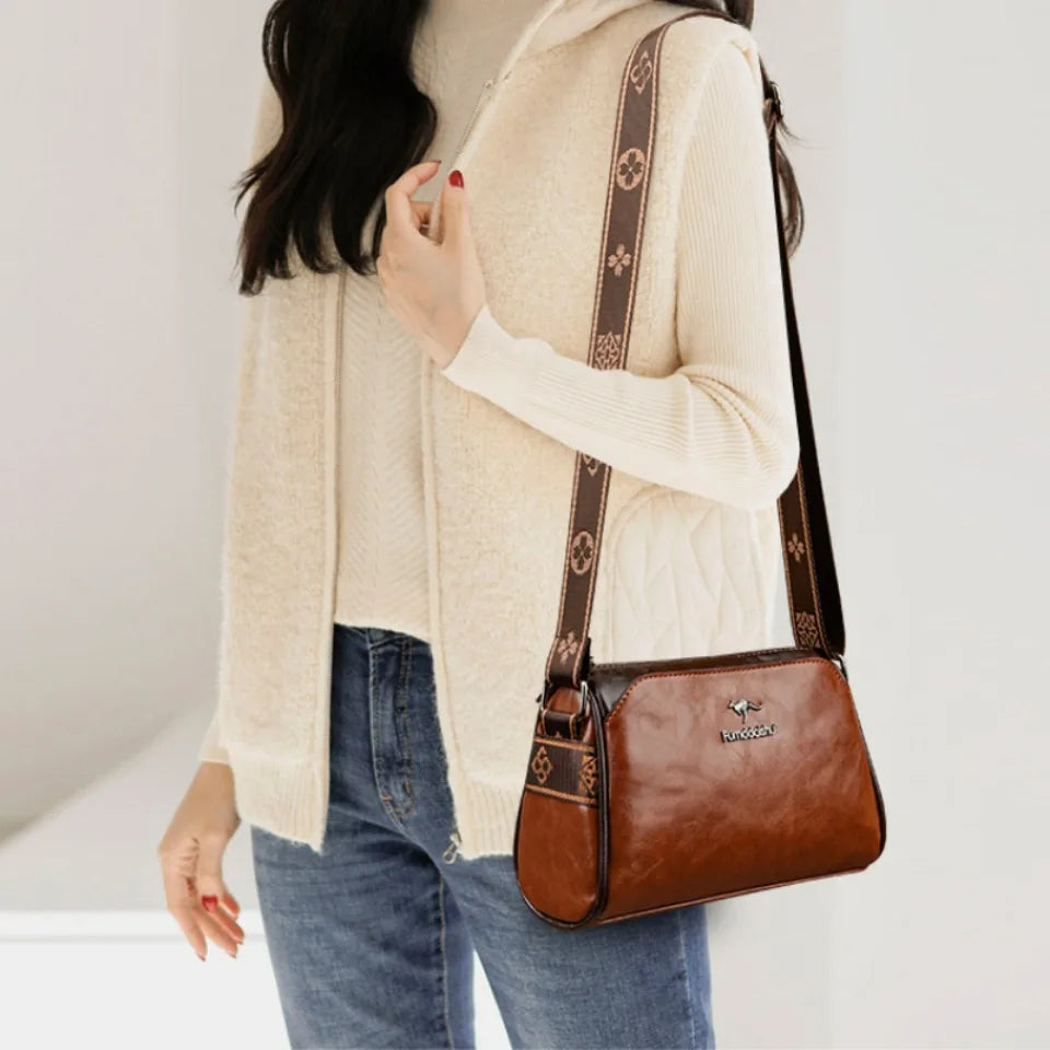 Soft Oil Leather Crossbody Bag for Women – Designer Shoulder Bag