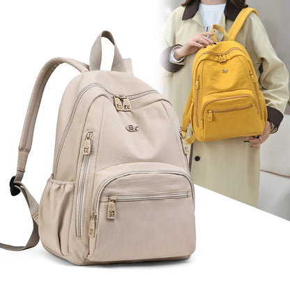 Nylon Backpack for Women – Lightweight Multi-Pocket Daypack