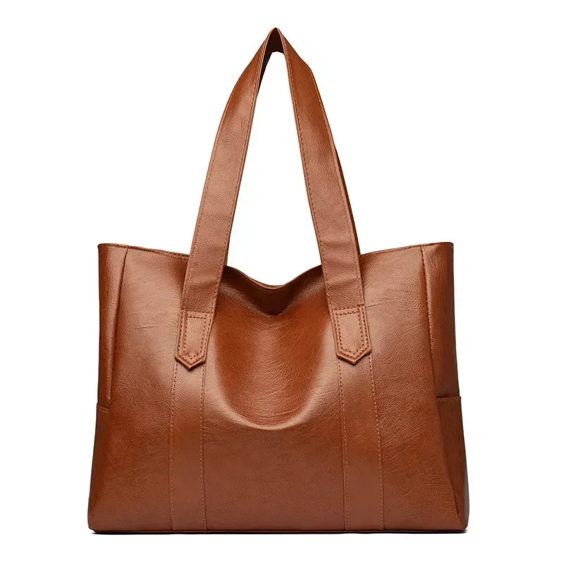 Large Capacity Soft Leather Tote Bag – Women's Satchel