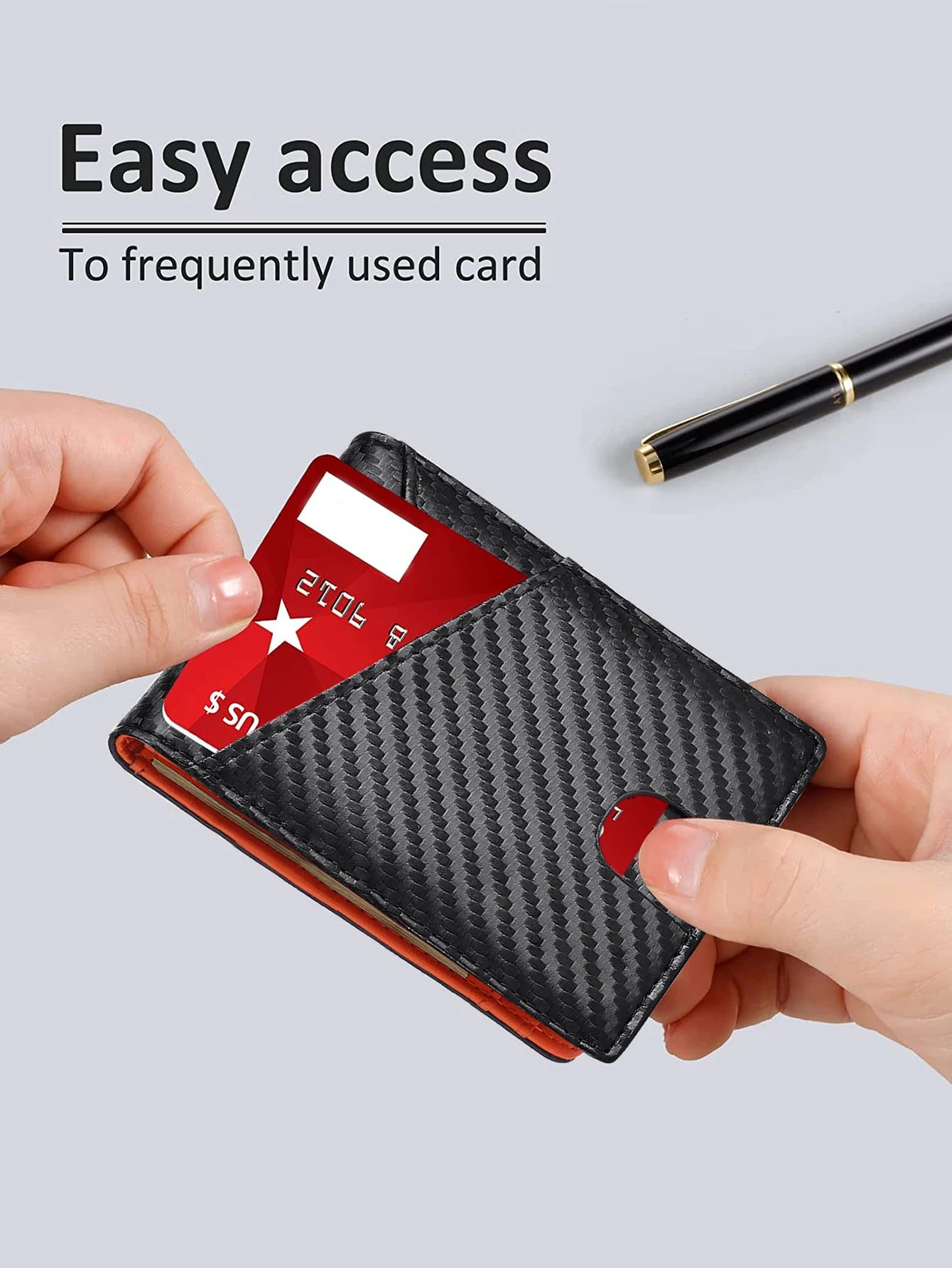 Carbon Fiber Slim Bifold Wallet with Multiple Card Slots