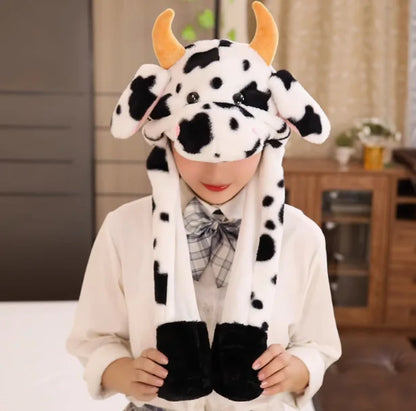 Cute Animal Ear Moving Plush Hat – Kids Cartoon Headband
