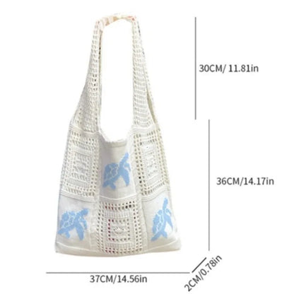 Knitted Hollow Crochet Tote Bag – Women's Beach & Shoulder Bag