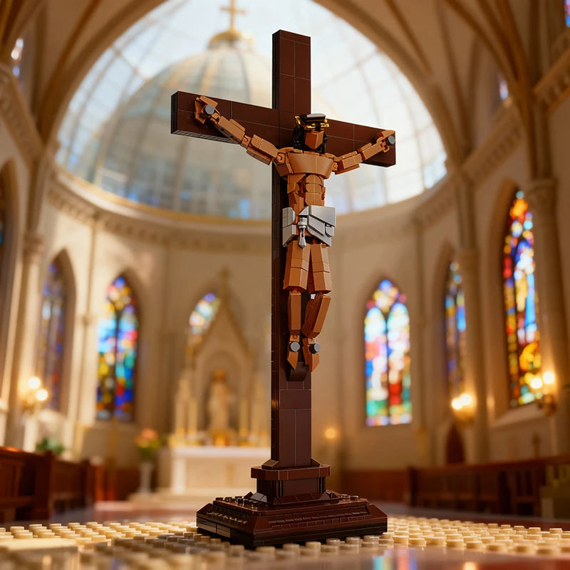 Crucifixion of Jesus Building Blocks Set – 585-Piece Cross MOC Model