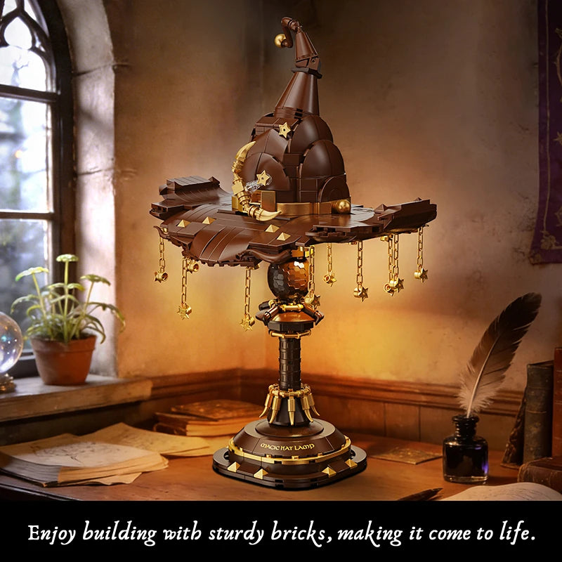 Magic Hat Lamp MOC Building Blocks Set – Fantasy Wizard Decor