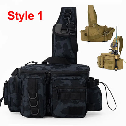 Fishing Tackle Sling Bag – Multi-Pocket Gear Storage Backpack