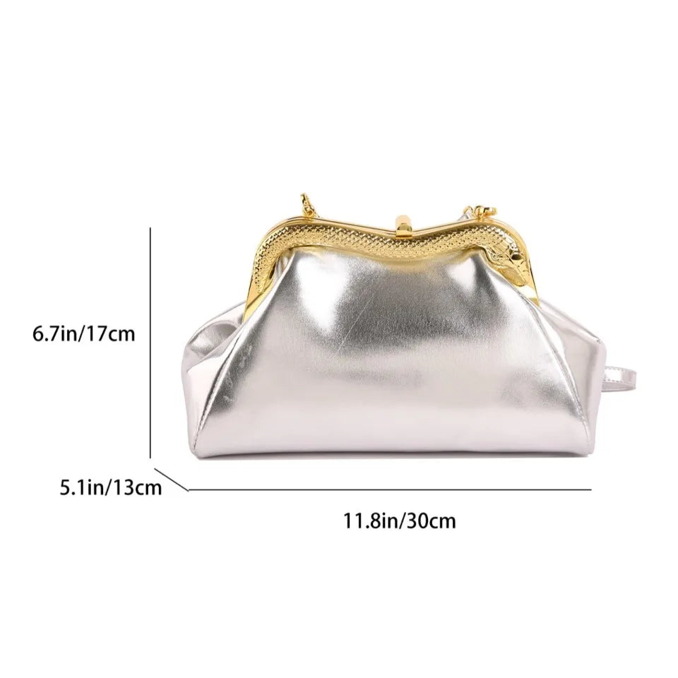 Luxury Evening Clutch Bag – Women's Elegant Chain Purse for Wedding & Party