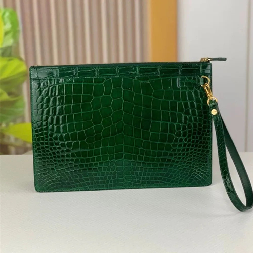 Crocodile Leather Wristlet Clutch – Luxury Wallet Bag