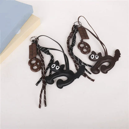 Cute Animal Leather Keychain Charm – Cat & Dog Pendant