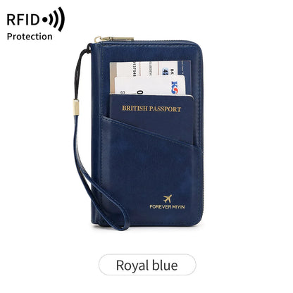 RFID Travel Passport Wallet with Card Slots & ID Window