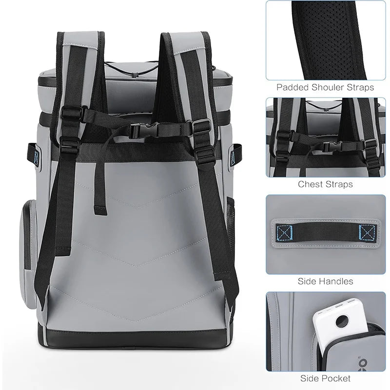 30L Insulated Cooler Backpack – Waterproof Leak-Proof Rucksack