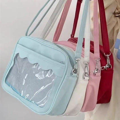 Harajuku Ita Bag for Women – Transparent PU Crossbody Bag