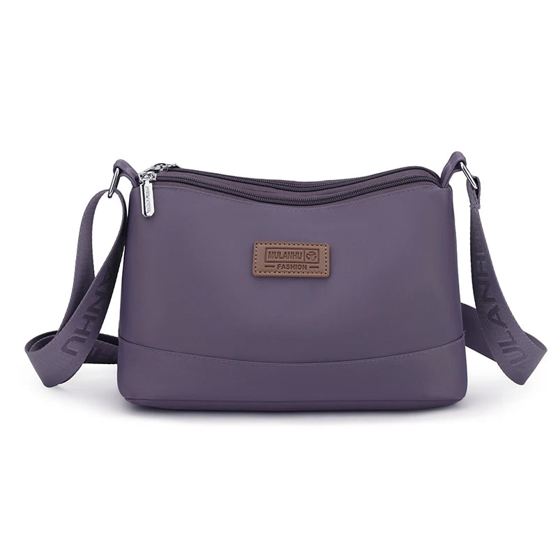 Women's Waterproof Nylon Crossbody Bag – 3-Layer Shoulder Handbag