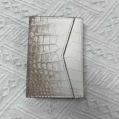 Himalayan Crocodile Leather Card Wallet – Rare Unisex Slim Bifold