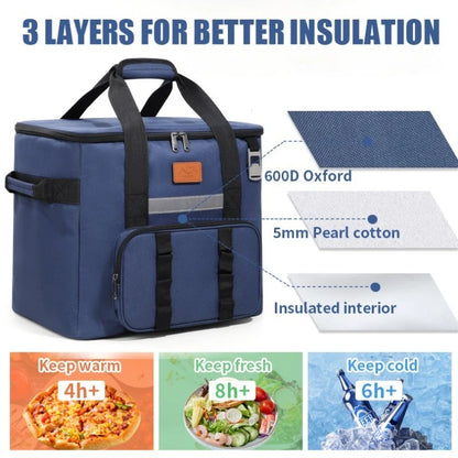 32L Large Insulated Cooler Bag – Leakproof Thermal Tote for Picnic