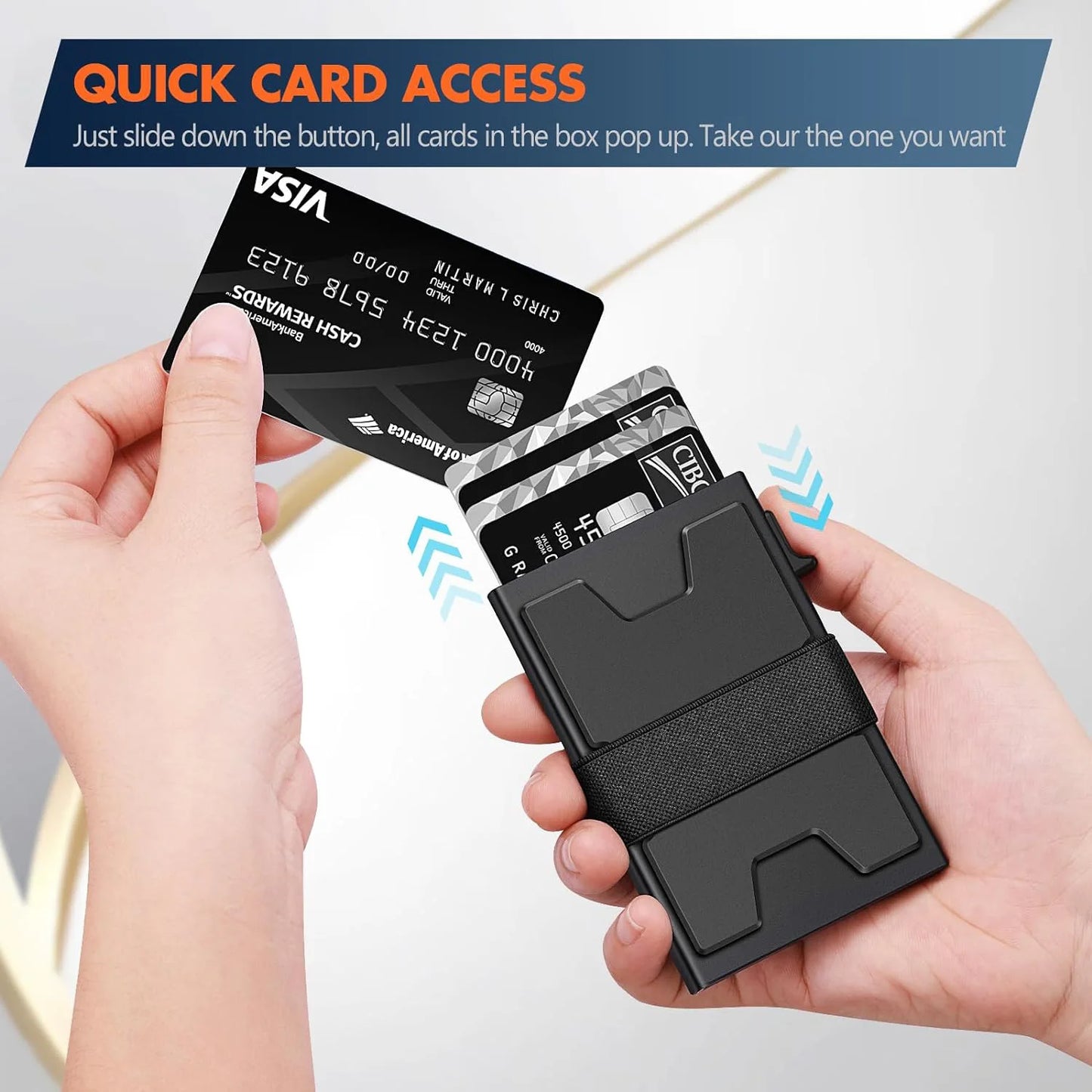 RFID Blocking Metal Card Holder Wallet for Men & Women