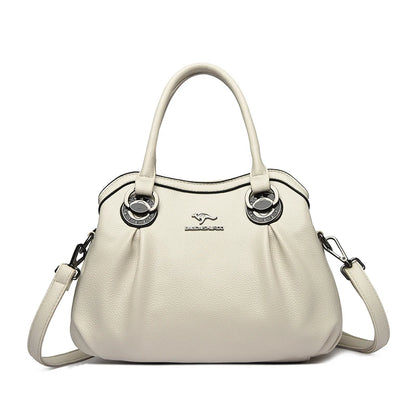 Soft PU Leather Handbag for Women – 3-Layer Shoulder & Crossbody Bag