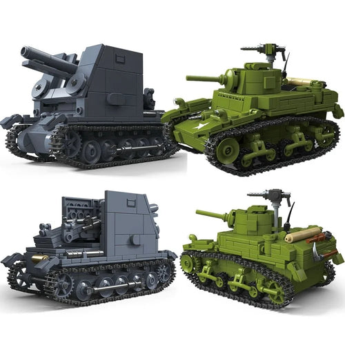 Military Tank Building Blocks Set – M3A1 WWII Battle Tank
