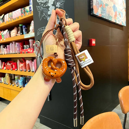 Cute 3D Food Charm Keychain – Woven Rope Bag Pendant