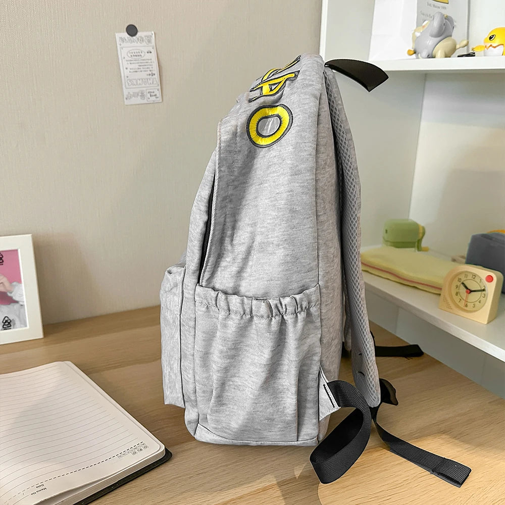 Star Print Letter Backpack – Cute School Bag for Women & Girls