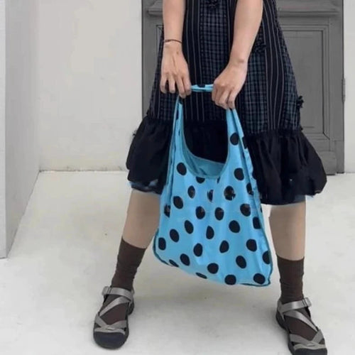 Polka Dot Large Shoulder Bag for Women – Multi-Way Carry