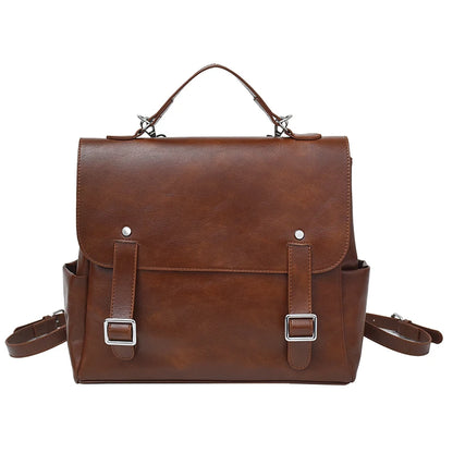 Leather Women's Backpack – Vintage College Style Shoulder Bag