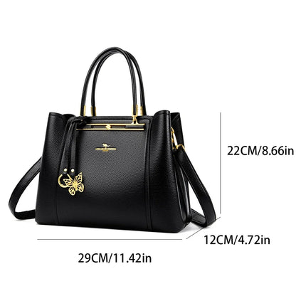 Luxury Leather Women's Handbag – 3-Layer Shoulder & Crossbody Tote