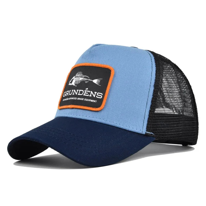 Fishing Embroidery Baseball Cap – Unisex Mesh Snapback Hat
