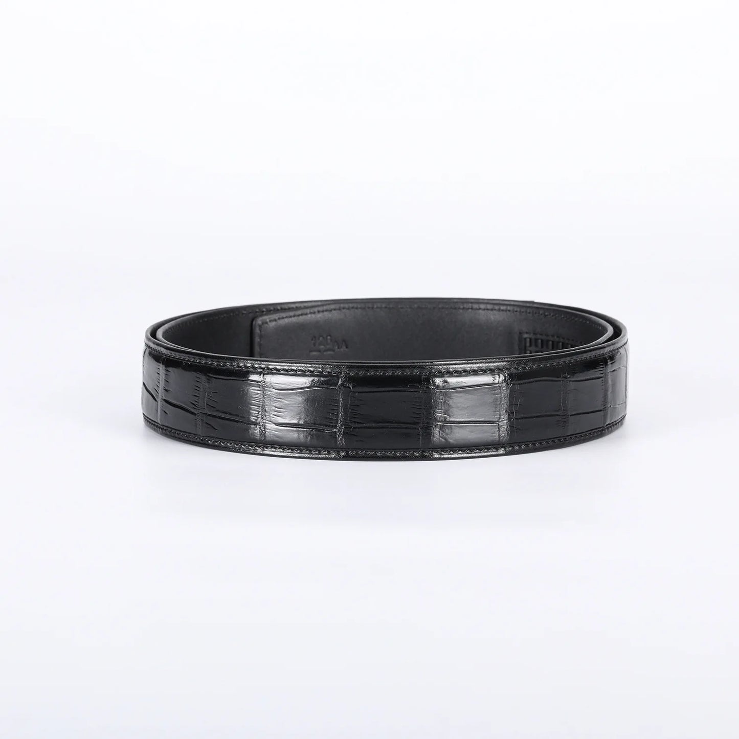 Crocodile Embossed Leather Ratchet Belt for Men – Automatic Slide Buckle