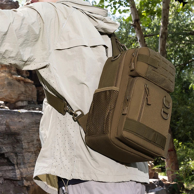 Tactical Sling Bag – Fishing, Hiking & Camping Crossbody Backpack