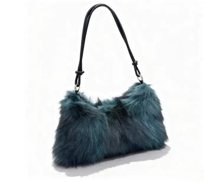 Mew Real Mink Fur Natural Cloud Winter Thick Bag Single Shoulder Women Fluffy Evening Ladies - Thick