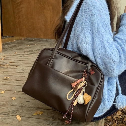 Large Capacity Vintage Shoulder Bag for Women – Korean Style