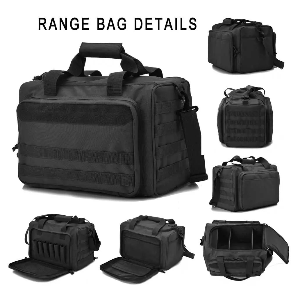Tactical Gun Range Bag – Deluxe Pistol Shooting Duffel with Magazine Pouches