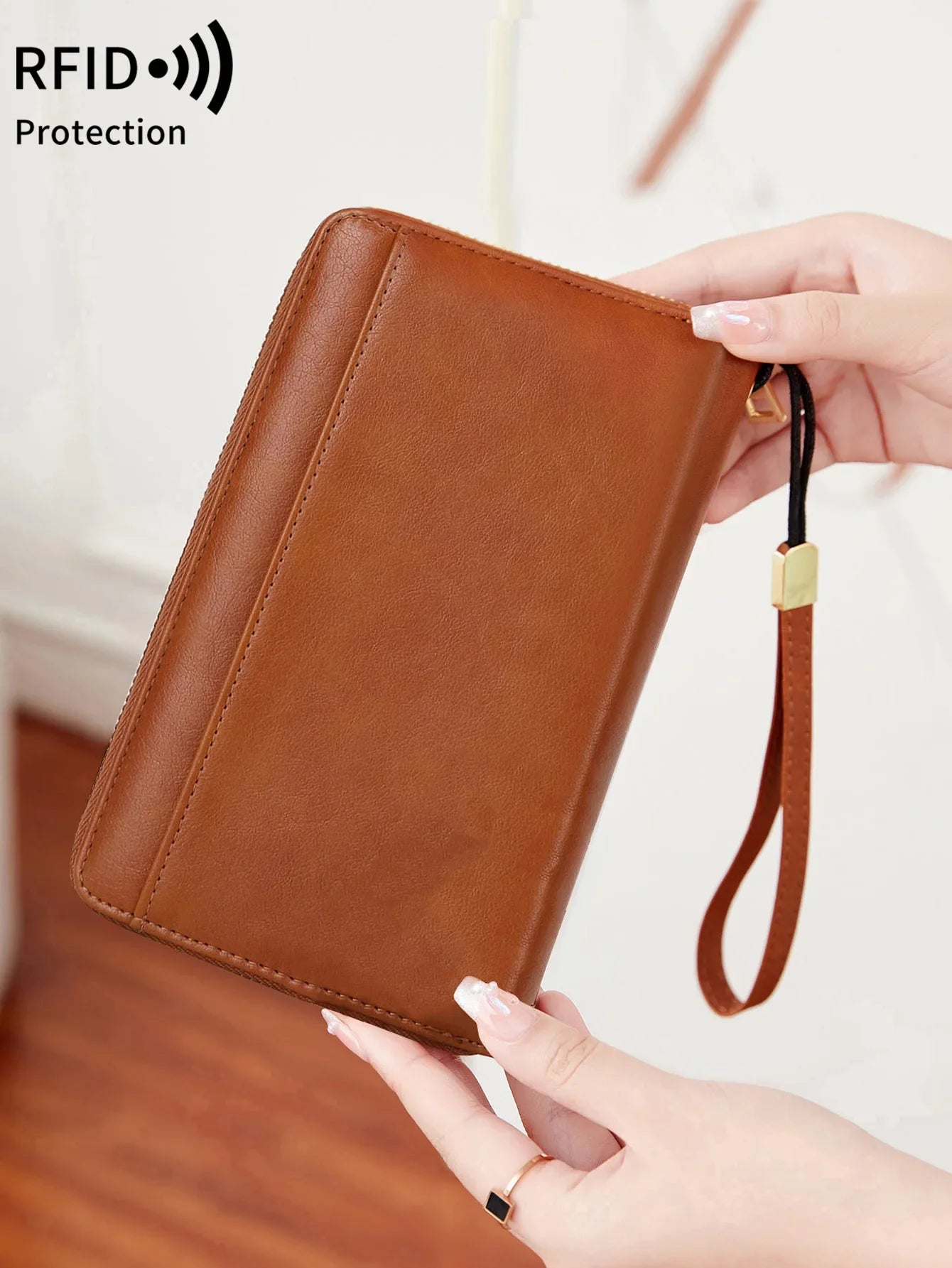 RFID Travel Passport Wallet with Card Slots & ID Window