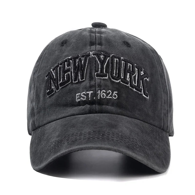 Washed Cotton Dad Hat – Snapback Baseball Cap with Sun Protection