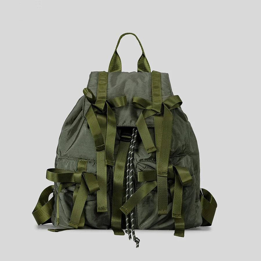Bow Backpack for Women – Cute Puffy Casual Daypack