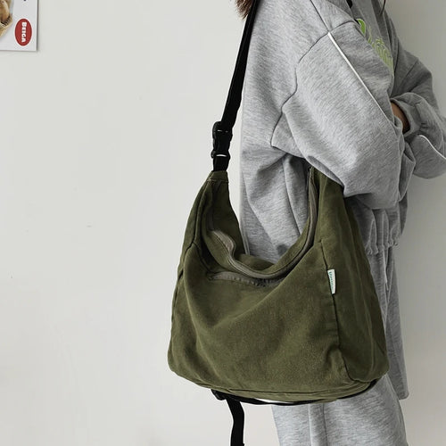 Canvas Crossbody Tote Bag for Women – Large Capacity Shoulder Bag