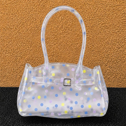 Polka Dot Jelly Shoulder Bag – Clear PVC Women's Handbag