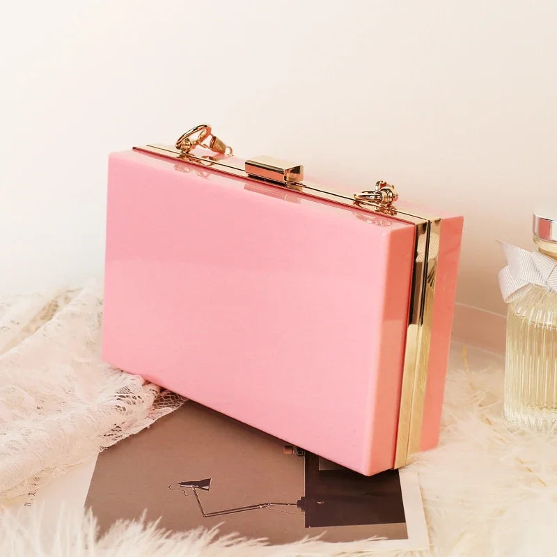 Clear Acrylic Box Evening Clutch Bags Women Boutique Chain Transparent Woman S Bag Purse Handbags