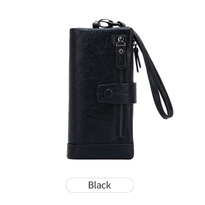 RFID Blocking Long Wallet – Women's Large Capacity Trifold Purse