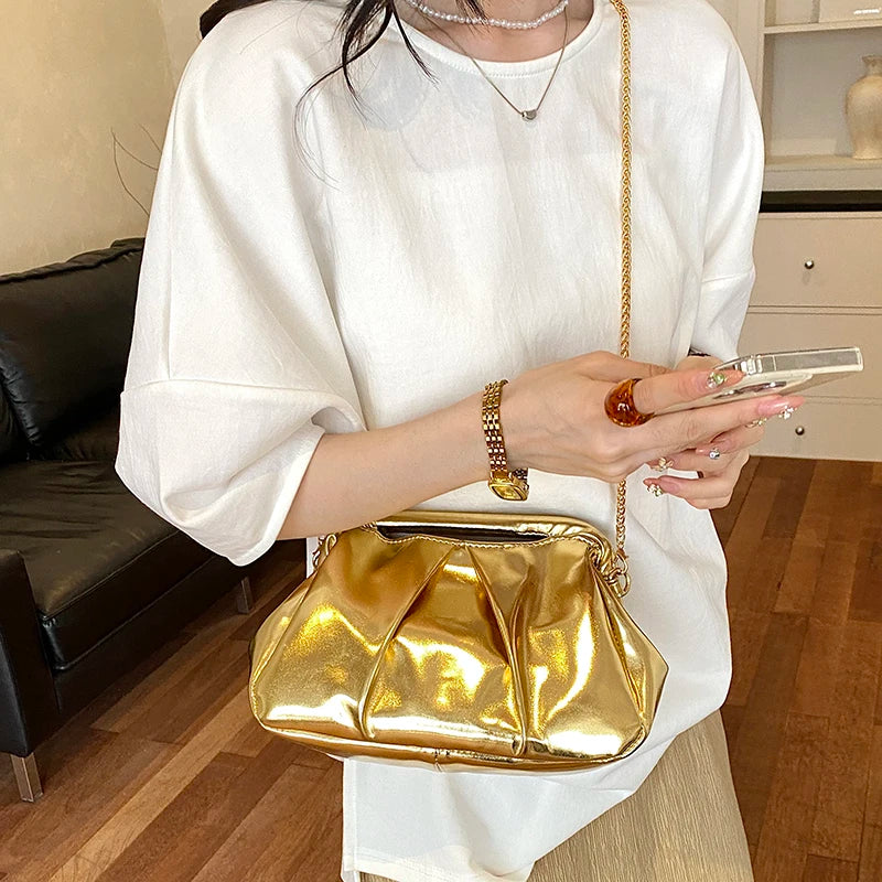 Moods Luxury Evening Clutch Purses Women Golden Chain Shoulder Cross Body Bag Wedding Dinner Party