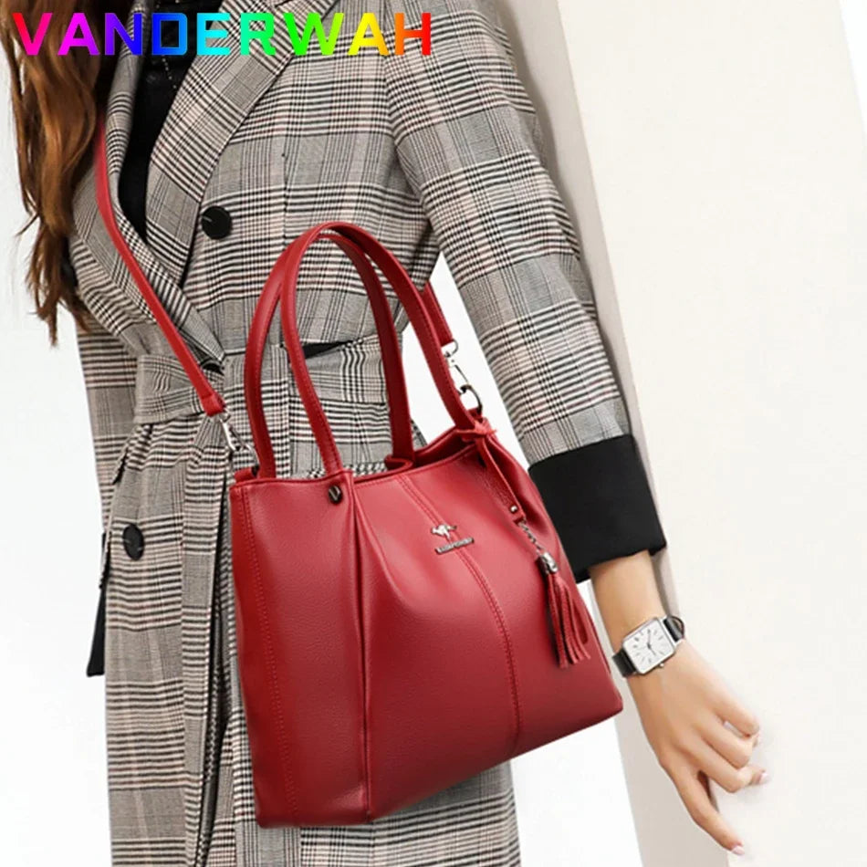 Genuine Leather Handbag – Women's Luxury Shoulder & Crossbody Bag