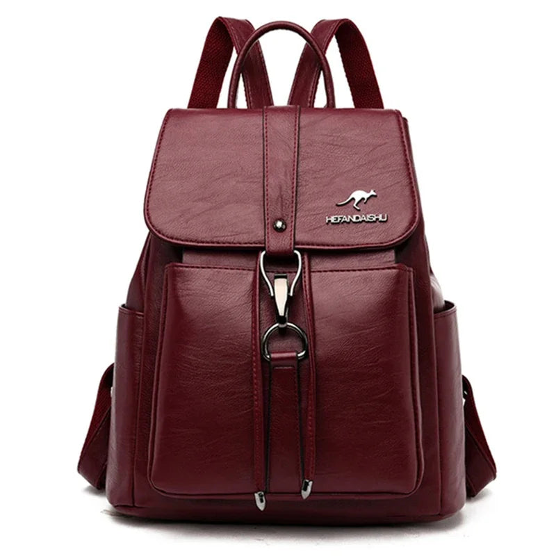 Women's Soft Leather Backpack – Casual School & Travel Bag