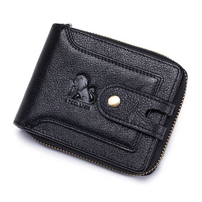 Steel Lion Men's RFID Blocking Genuine Leather Short Wallet