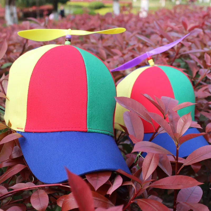 Propeller Baseball Cap – Colorblock Helicopter Hat for Kids & Adults