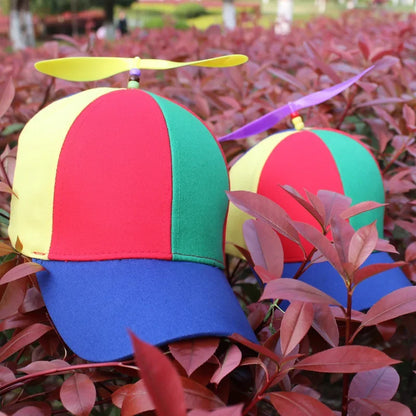 Propeller Baseball Cap – Colorblock Helicopter Hat for Kids & Adults
