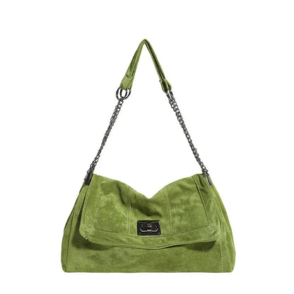 Denim Chain Shoulder Bag for Women – Large Capacity Retro Hobo