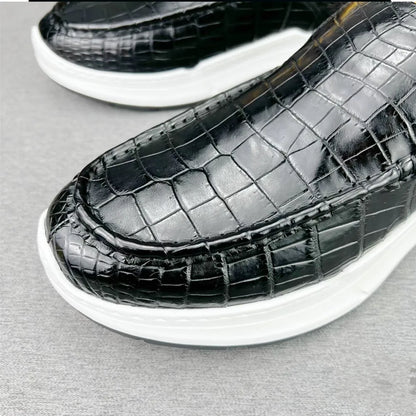 Crocodile Leather Men's Slip-On Loafers | Lightweight Sneakers