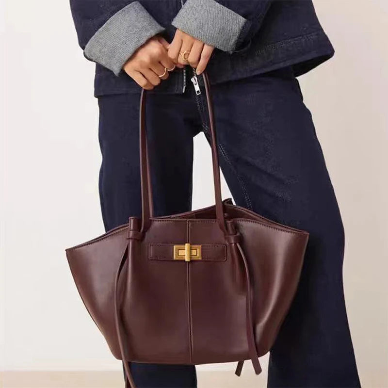 Large Leather Tote Bag for Women – Luxury Wing Shoulder Handbag